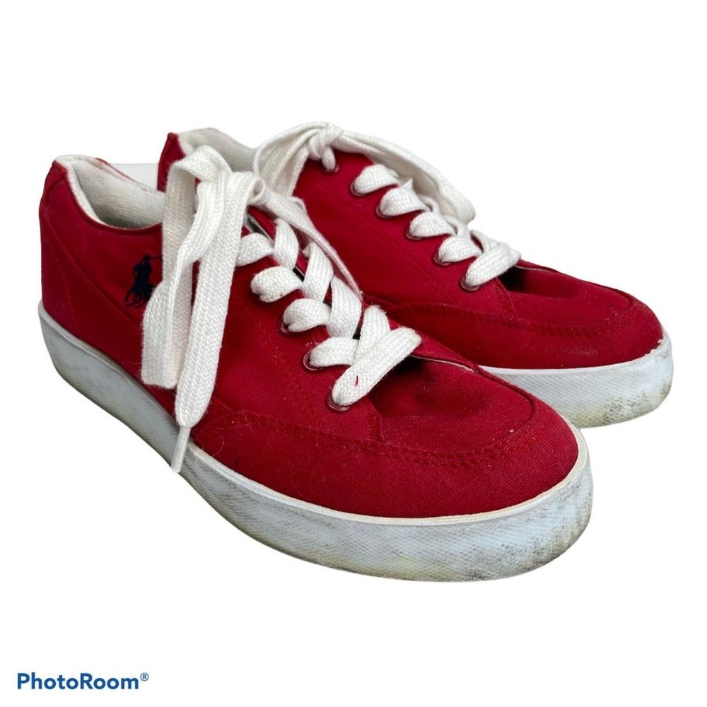 Polo Rlaph Lauren Red Lace up Shoes 8B